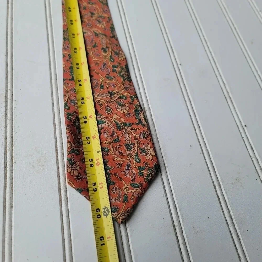 ART Classic Paisley Red Green Yellow JACQUARD WOVEN 100% Silk Men's Tie Necktie